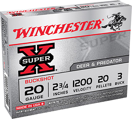 WIN SUPERX 20GA 2.75 #3BK 20PL 5/250 - for sale