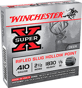 WINCHESTER SUPER-X SLUGS 410 2.5" 1830FP 1/5OZ 15RD 10BX/C< - for sale