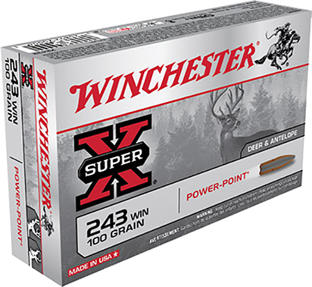 WINCHESTER SUPER-X 243WIN 100G POWER POINT 20RD 10BX/CS - for sale