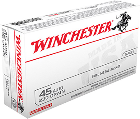 WINCHESTER USA 45 ACP 230GR FMJ RN 50RD 10BX/CS - for sale