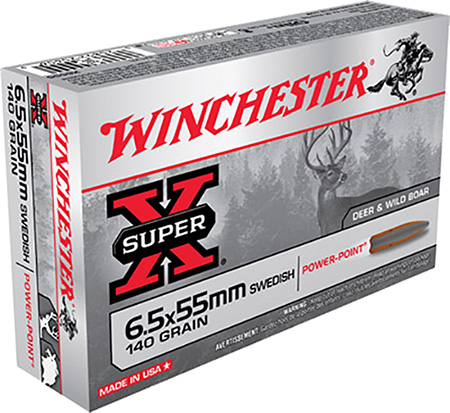 WINCHESTER 6.5X55SWED 140GR POWER POINT 20RD 10BX/CS - for sale