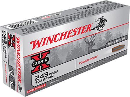 WINCHESTER SUPER-X 243 WSSM 100GR POWER POINT 20RD 10BX/CS - for sale