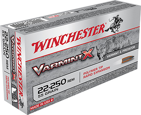 WINCHESTER VARMINT-X 22-250 55GR POLY TIPPED 20RD 10BX/CS - for sale