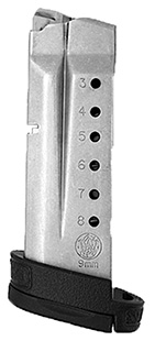 S&W MAGAZINE M&P9 SHIELD 8RD W/MAG EXTENSION S/S-BLACK - for sale