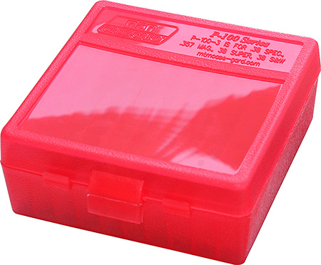 mtm case-gard - Ammo Box - P100 MED HNDGN AMMO BOX 100RD - CLR RED for sale