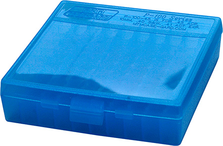 mtm case-gard - Ammo Box - P100 LGE HNDGN AMMO BOX 100RD - CLR BLUE for sale