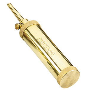 TRADITIONS DELUXE POWDER FLASK BRASS W/30 GRAIN SPOUT - for sale