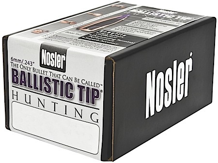 NOSLER BULLETS 6MM .243 90GR BALLISTIC TIP 50CT - for sale