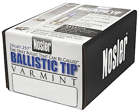 NOSLER BULLETS 25 CAL .257 85GR BALLISTIC TIP 100CT - for sale