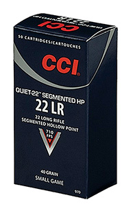 CCI QUIET 22LR 710FPS 40GR SEGMENTED HP 50RD 100BX/CS - for sale