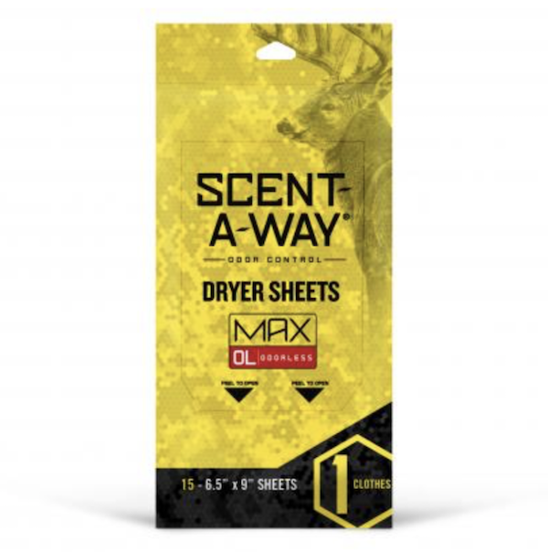 HS DRYER SHEETS SCENT-A-WAY MAX ODERLESS 6.5"X9" 15PK - for sale