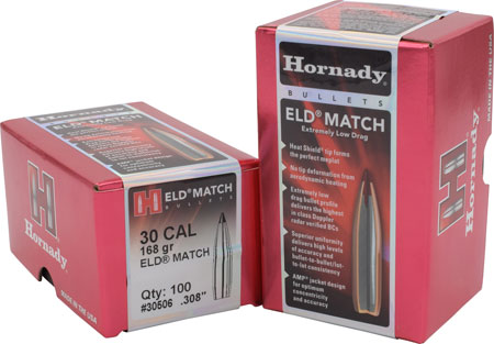 HORNADY BULLETS 30CAL .308 168GR ELD-MATCH 100CT 15BX/CS - for sale