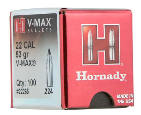 HRNDY V-MAX 22 CAL .224 53GR 100CT - for sale