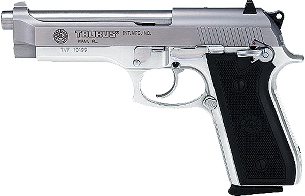 TAURUS 92 9MM 5" FS 17-SHOT STAINLESS CHECKERED RUBBER - for sale