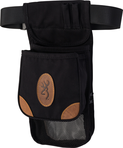 BROWNING LONA CANVAS SHELL POUCH DELUXE W/BELT BLACK/BRWN - for sale