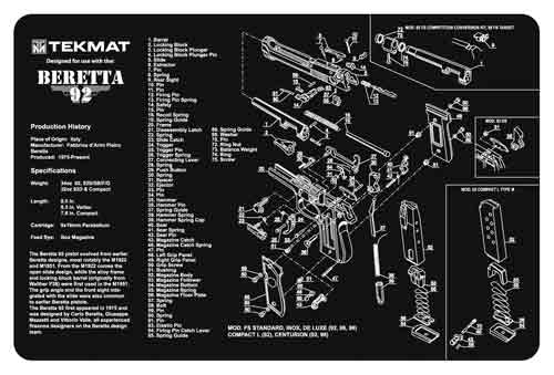 tekmat - Beretta 92 - TEKMAT BERETTA 92 - 11X17IN for sale