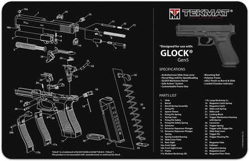 TEKMAT PISTOL MAT FOR GLOCK G5 - for sale