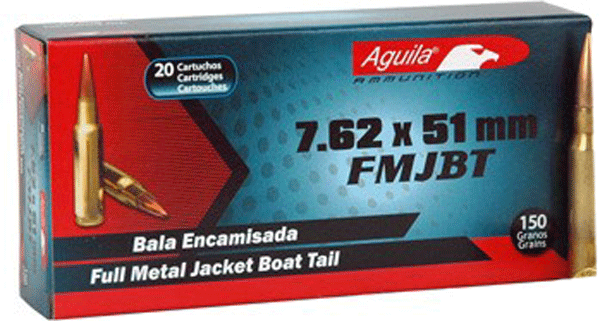 AGUILA 7.62X51 150GR FMJ-BT 20RD 25BX/CS - for sale