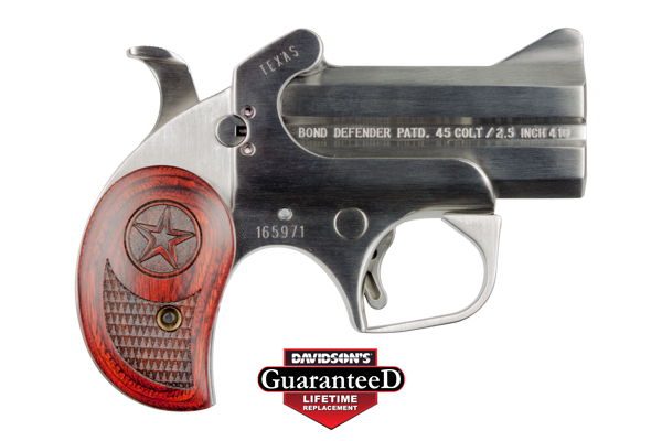 BOND ARMS TEXAS DEFENDER 3"BBL .45LC/.410-2.5" STAINLESS WOOD - for sale