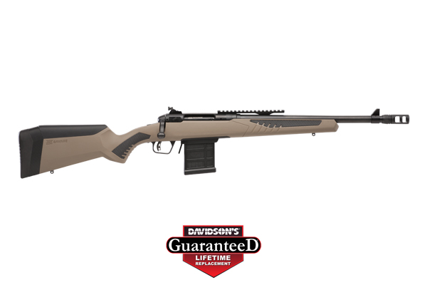 SAVAGE 110 SCOUT .308 16.5" ACUTRG/ACUFIT STK FDE/MATTE< - for sale