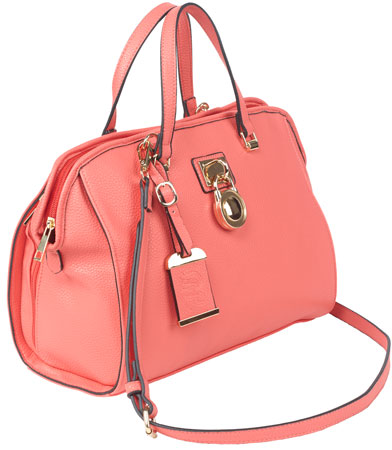 BULLDOG SATCHEL STYLE PURSE CORAL - for sale