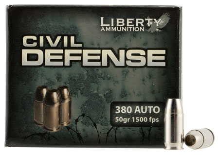 LIBERTY CIVIL DEFENSE 380ACP 50GR COPPR HP 20RD 50BX/CS - for sale