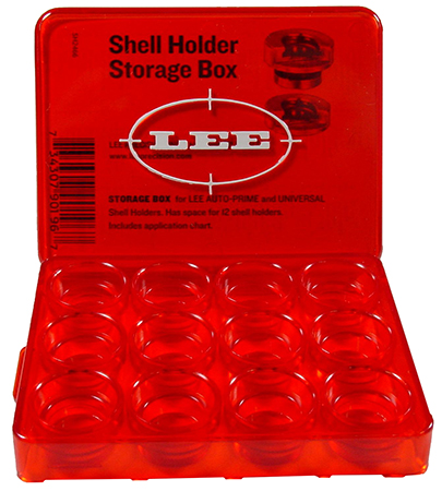 LEE SHELLHOLDER STORAGE BOX EMPTY RED PLASTIC - for sale