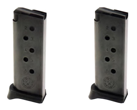 MAG RUGER LCP 380ACP 6RD BL W/EX 2PK - for sale