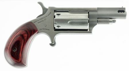NAA MINI-REVOLVER COMBO 1-5/8" .22LR/.22WMR S/S PORTED WOOD - for sale