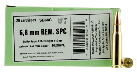 sellier & bellot ammunition - Rifle - 6.8mm Rem SPC - RIFLE 6.8MM REM SPC 110GR FMJ 20/BX for sale