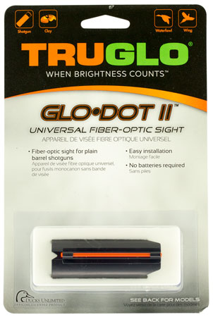 TRUGLO SIGHT GLO-DOT II RED SNAP-ON FOR PLAIN BARREL 12/20 - for sale