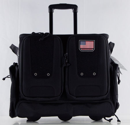 GPS TACTICAL ROLLING RANGE BAG HOLDS 10 HANDGUNS BLACK NYLON - for sale
