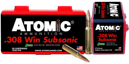 ATOMIC 308WIN SUBSONIC 175GR BTHP 50RD 10BX/CS - for sale