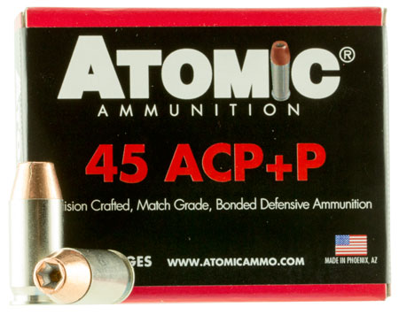 ATOMIC 45 ACP +P 185GR BONDED JHP 20RD 10BX/CS - for sale