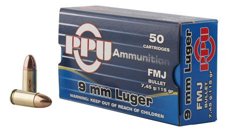 PPU 9MM FMJ 115GR 50/1000 - for sale