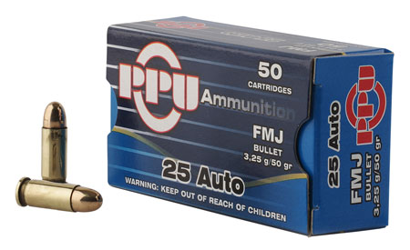 PPU 25ACP FMJ 50GR 50/1000 - for sale