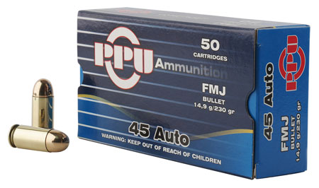 PPU 45ACP FMJ 230GR 50/500 - for sale