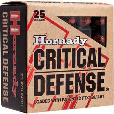 HORNADY CRITICAL DEFENSE 115GR 25RD 10BX/CS 9MM LUGER FTX - for sale