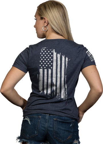 nine line apparel - AMERICAWRTSNAVY2XL - WMNS AMERICA RELAXED FIT TSHIRT NAVY 2XL for sale