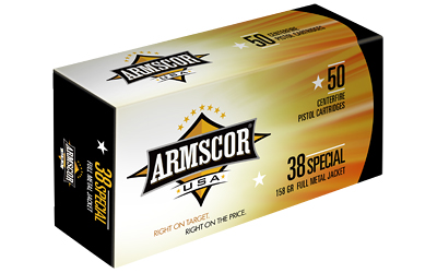 ARMSCOR 38 SPECIAL 158GR FMJ 50RD 20BX/CS MADE IN USA - for sale
