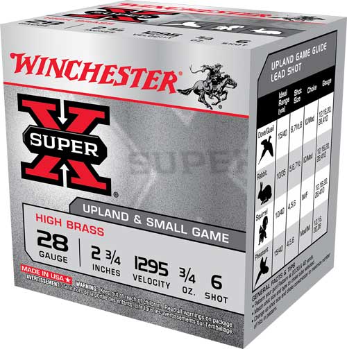 WINCHESTER SUPER-X 28GA 2.75" 1295FPS 3/4 OZ #6 25RD 10BX/CS - for sale