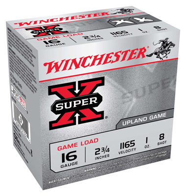 WINCHESTER SUPER-X 16GA 2.75" 1165FPS 1OZ #8 25RD 10BX/CS - for sale