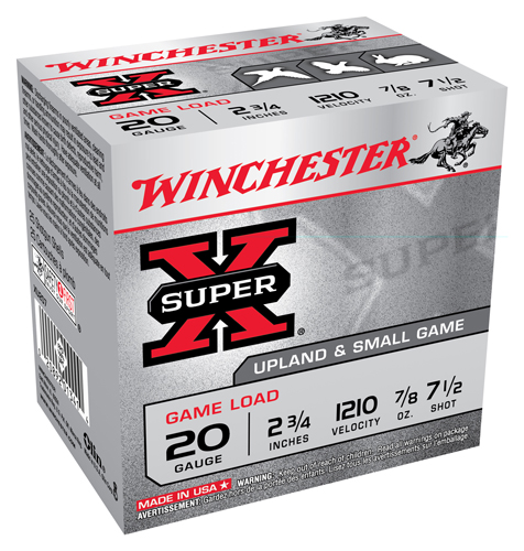 WINCHESTER SUPER-X 20GA 2.75" 1210FPS 7/8OZ 7.5 250RD  CASE - for sale