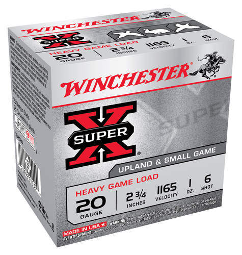 WINCHESTER SUPER-X 20GA 2.75" 1165FPS 1OZ #6 250RD CASE LOT - for sale