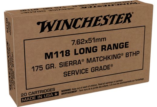 WINCHESTER 7.62x51MM 175GR MATCHKING BTHP 20RD 25BX/CS - for sale