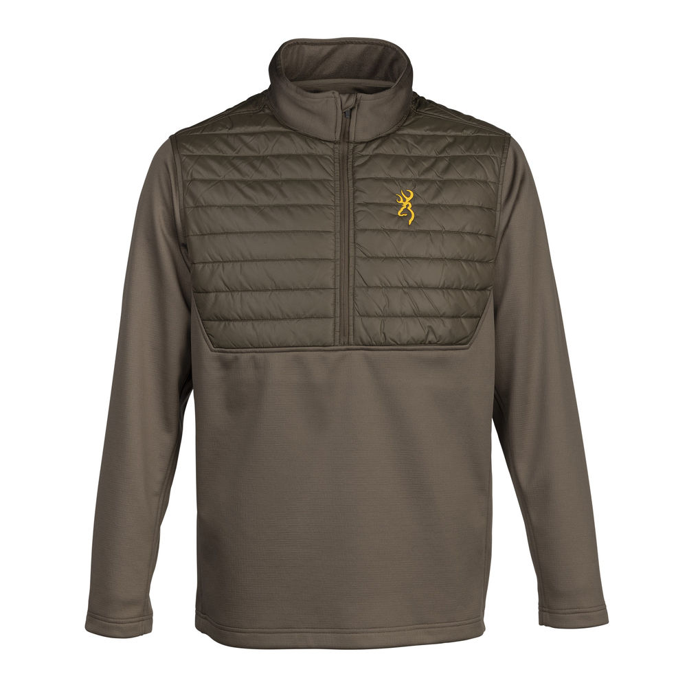 browning magazines & sights - 3010969803 - SHIRT HYBRID 1/4 ZIP MAJOR BROWN L for sale