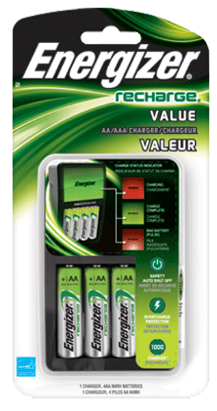 ENERGIZER CHARGER FOR AA AND AAA RECHARGABLE BATTERIES - for sale