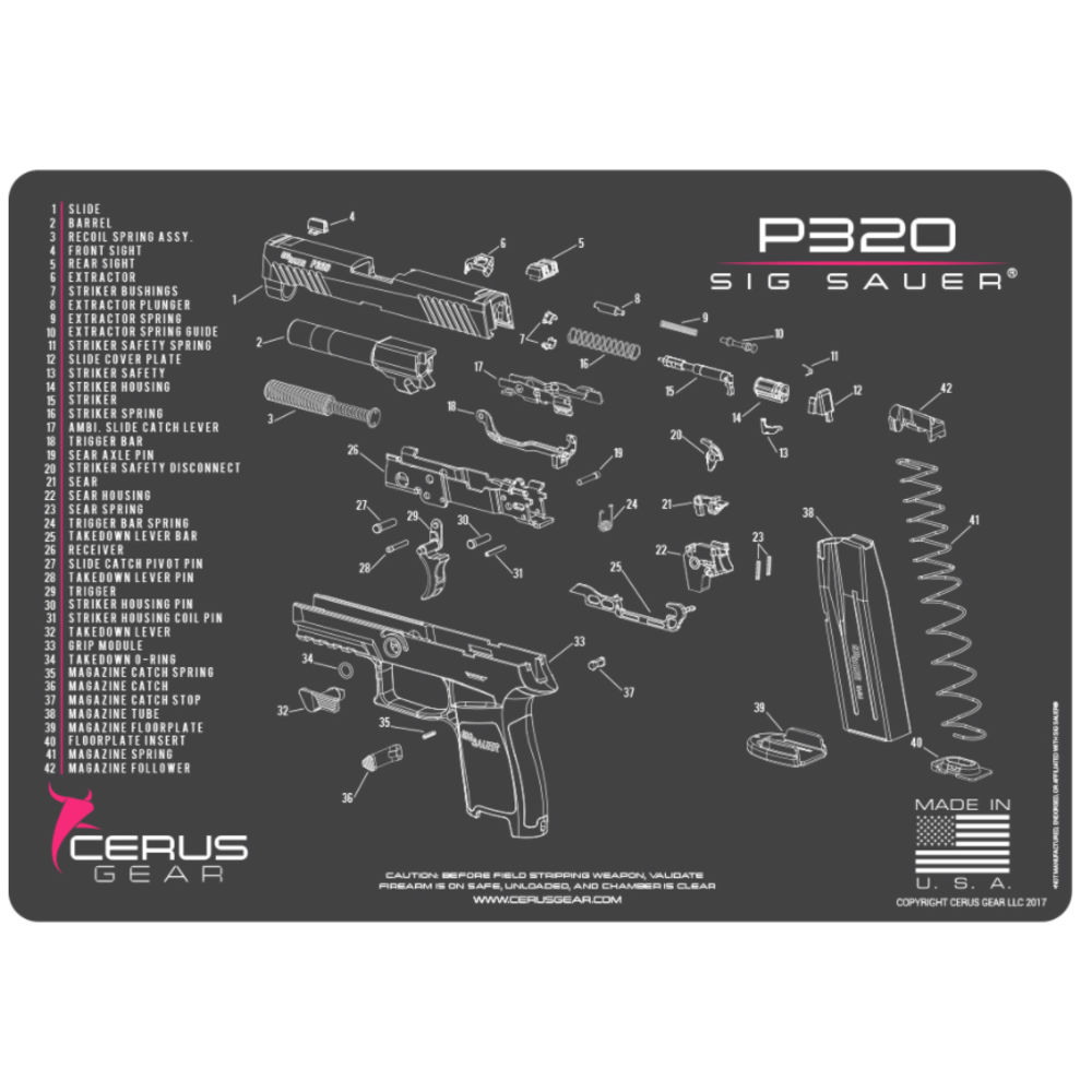 cerus gear - HMSIG320SCHPNK - SIG P320 SCHEMATIC GRAY/PINK for sale
