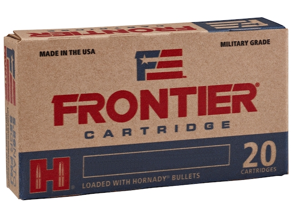 Hornady - Military Grade - .223 Remington - AMMO FRONTIER 223 REM 55GR HP MTC 20/BX for sale
