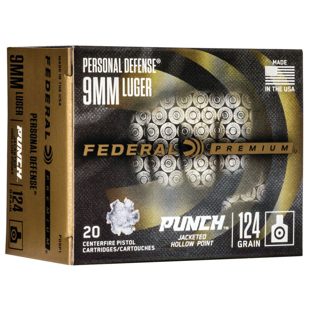 FED PUNCH 9MM 124GR PUNCH JHP 20/200 - for sale